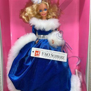 *Its Barbie Time* Barbie 5946 1990 FAO Schwarz Winter Fantasy Doll
